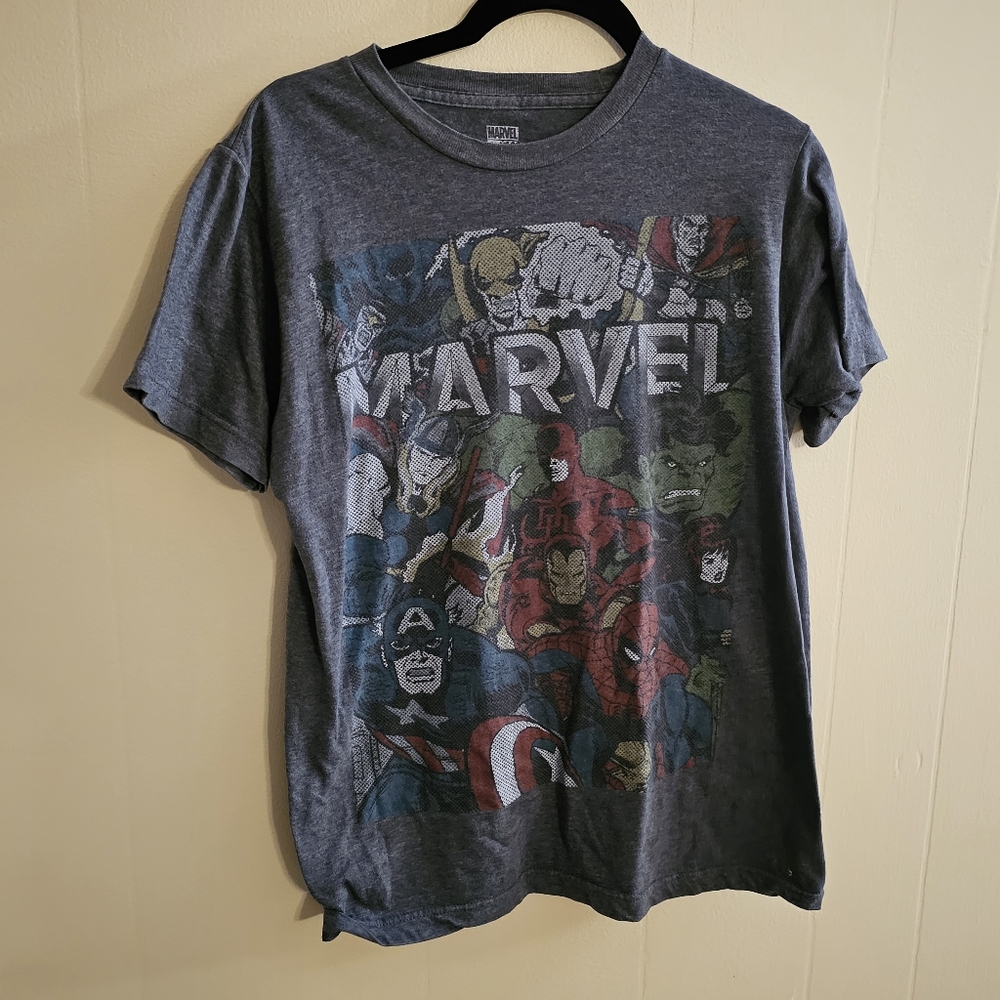 Marvel Comics Avengers Superhero Black Widow Iron Fist Dr. Strange Daredevil Tee
